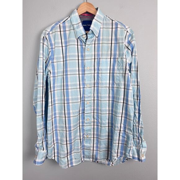 Tommy Bahama Men’s S Cotton Silk Blend Plaid Button Down Shirt Preppy Resort Dad - Picture 2 of 12